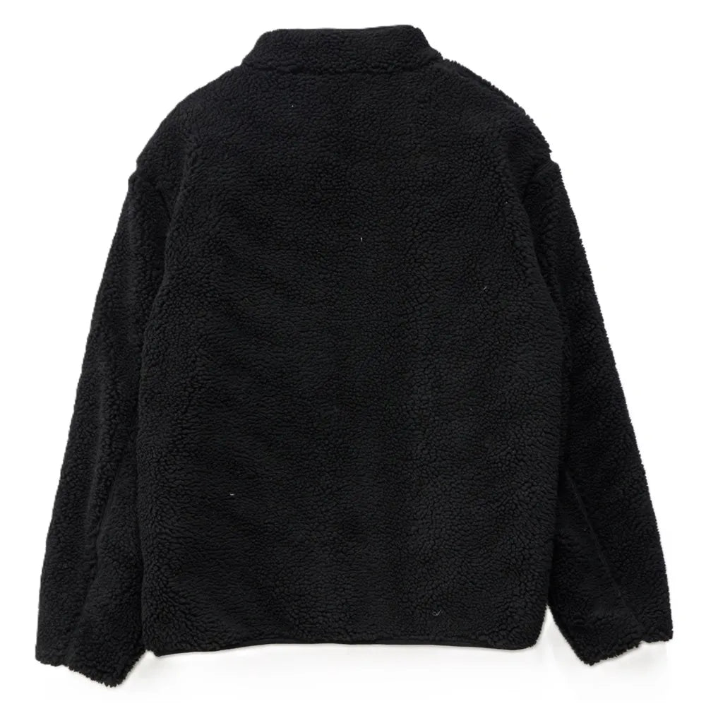 S-Double High Pile Jacket - Black - Stencil