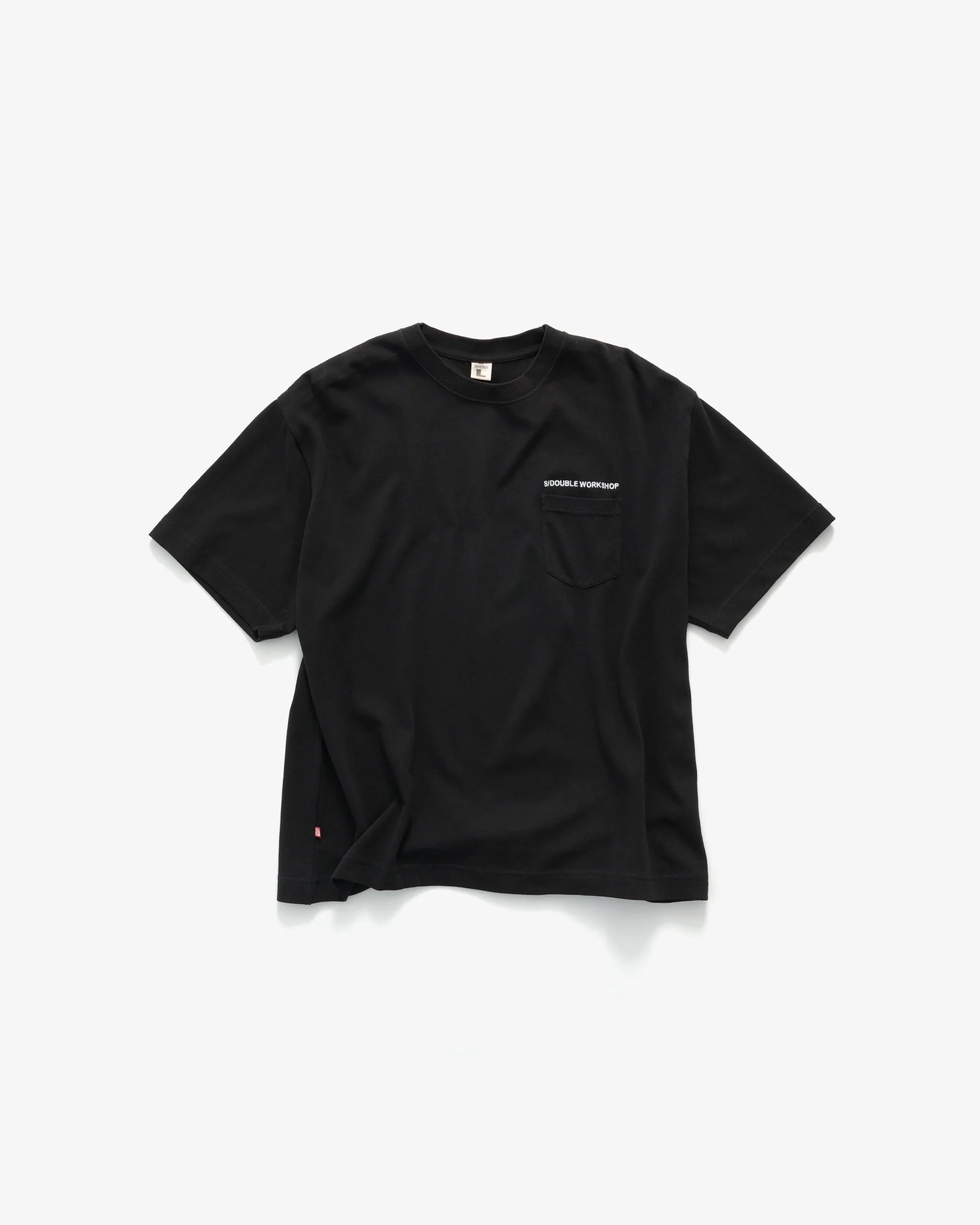 S-Double Country Text Heavy Weight T-Shirt - Overdye Black
