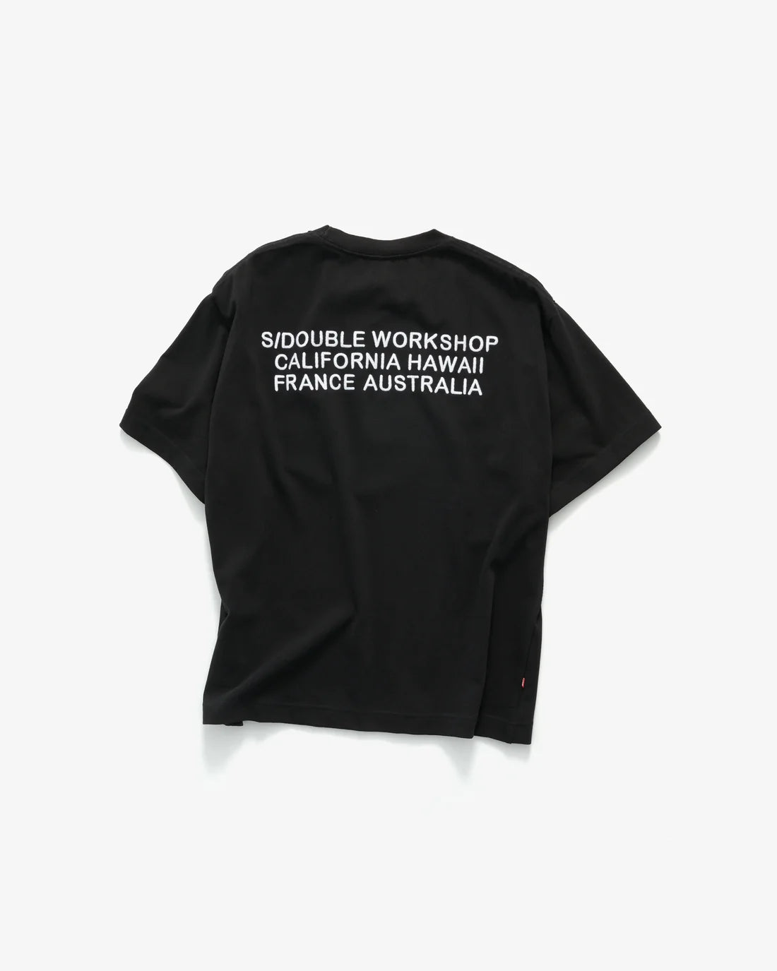 S-Double Country Text Heavy Weight T-Shirt - Overdye Black