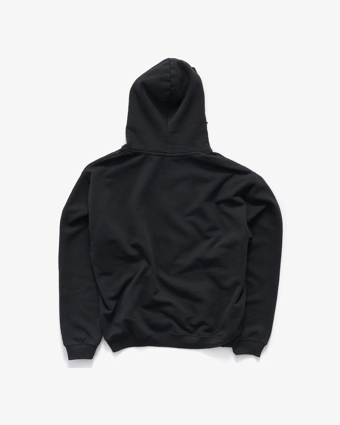 S-Double Address Text Pullover Hoodie - Black