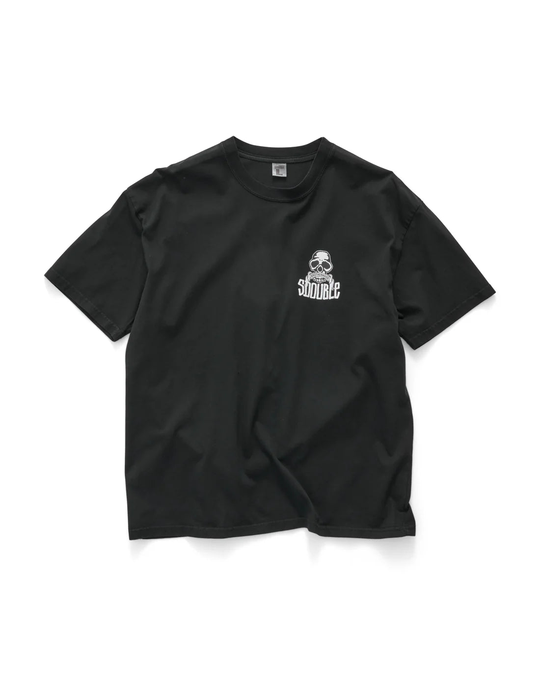 S-Double Skull SS Tee - Black - Stencil