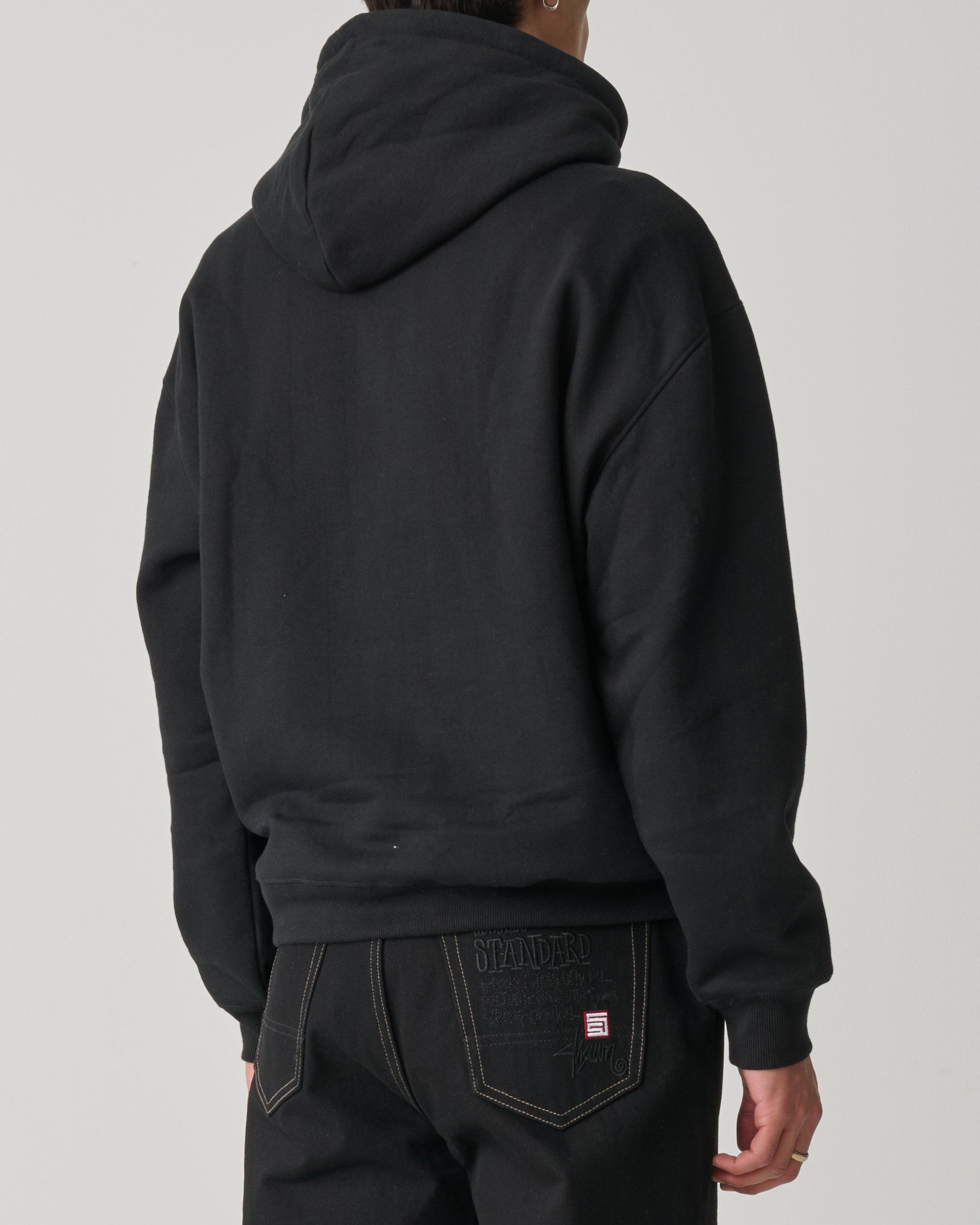 S-Double Chuck Fleece Zip Hood - Black - Stencil