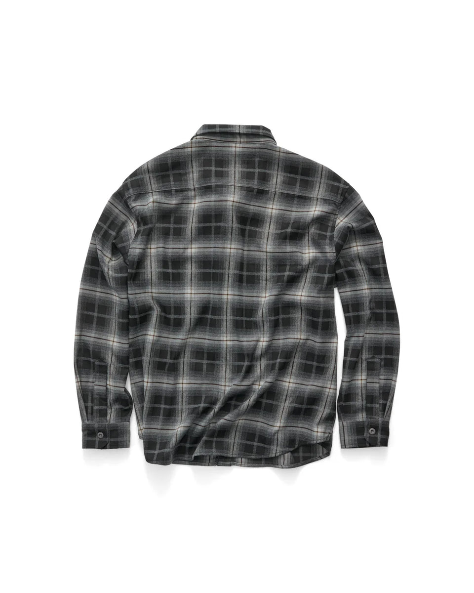 S-Double Pass Flannel Overshirt - Black - Stencil