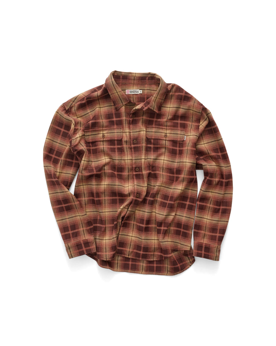 S-Double Pass Flannel Overshirt - Rust - Stencil