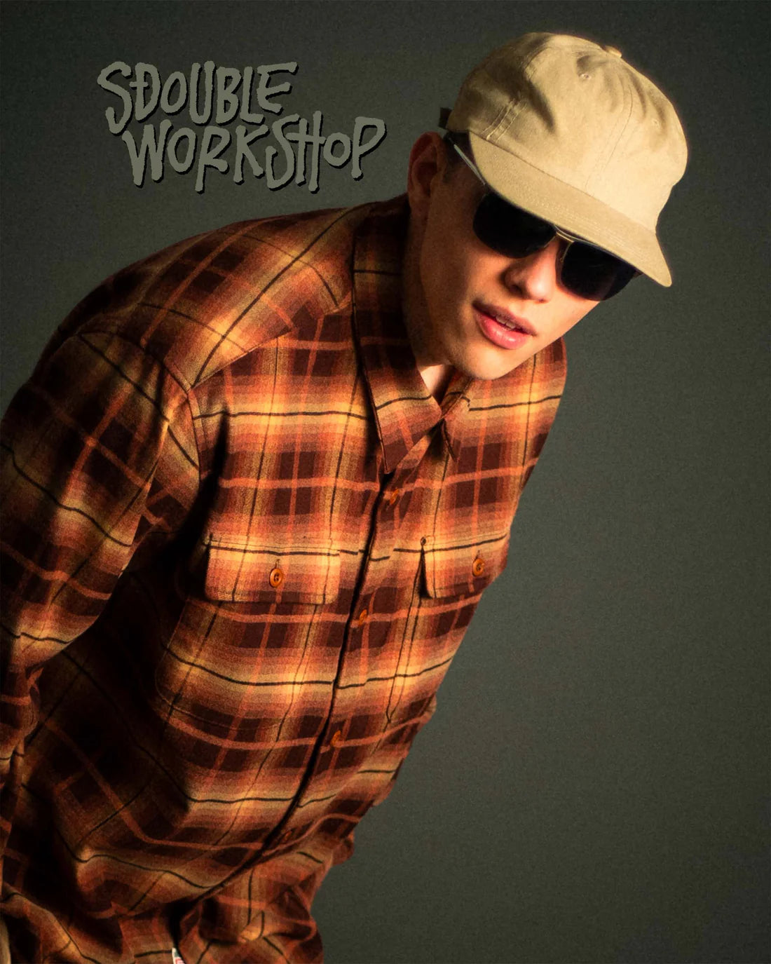S-Double Pass Flannel Overshirt - Rust - Stencil