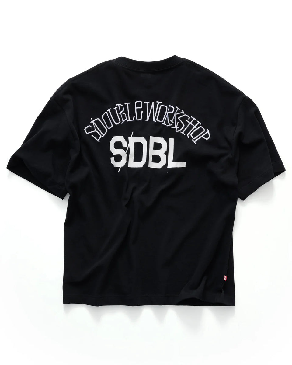 S-Double Team Heavyweight Pocket T-Shirt - Black - Stencil