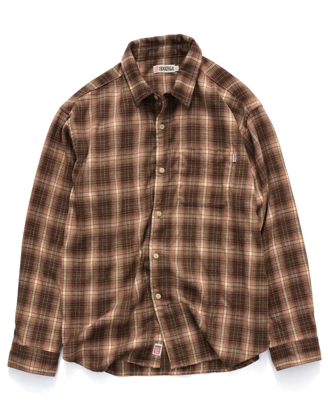 S-Double Dover Flannel LS Shirt - Mocha - Stencil