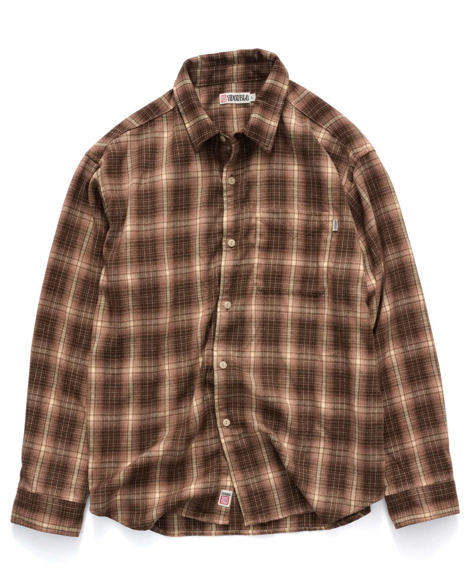 S-Double Dover Flannel LS Shirt - Mocha - Stencil