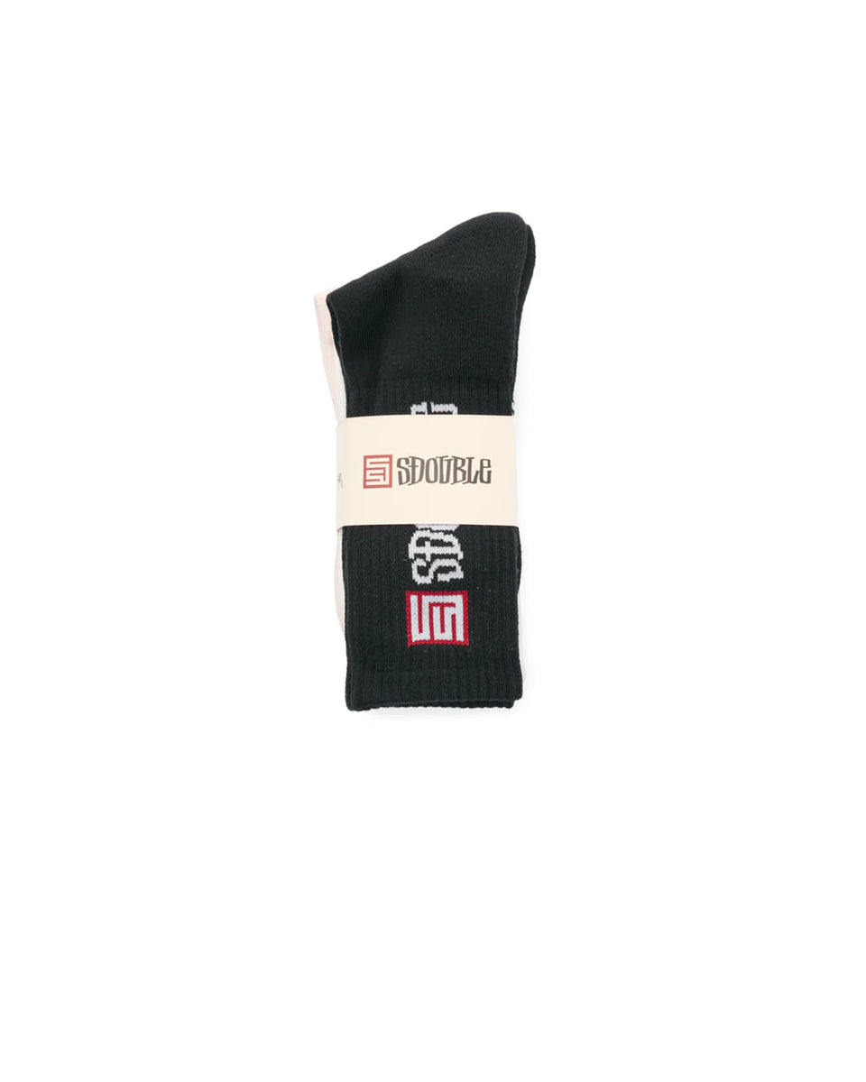 S-Double S Cube Mid Block Sock 3 Pack - Assorted