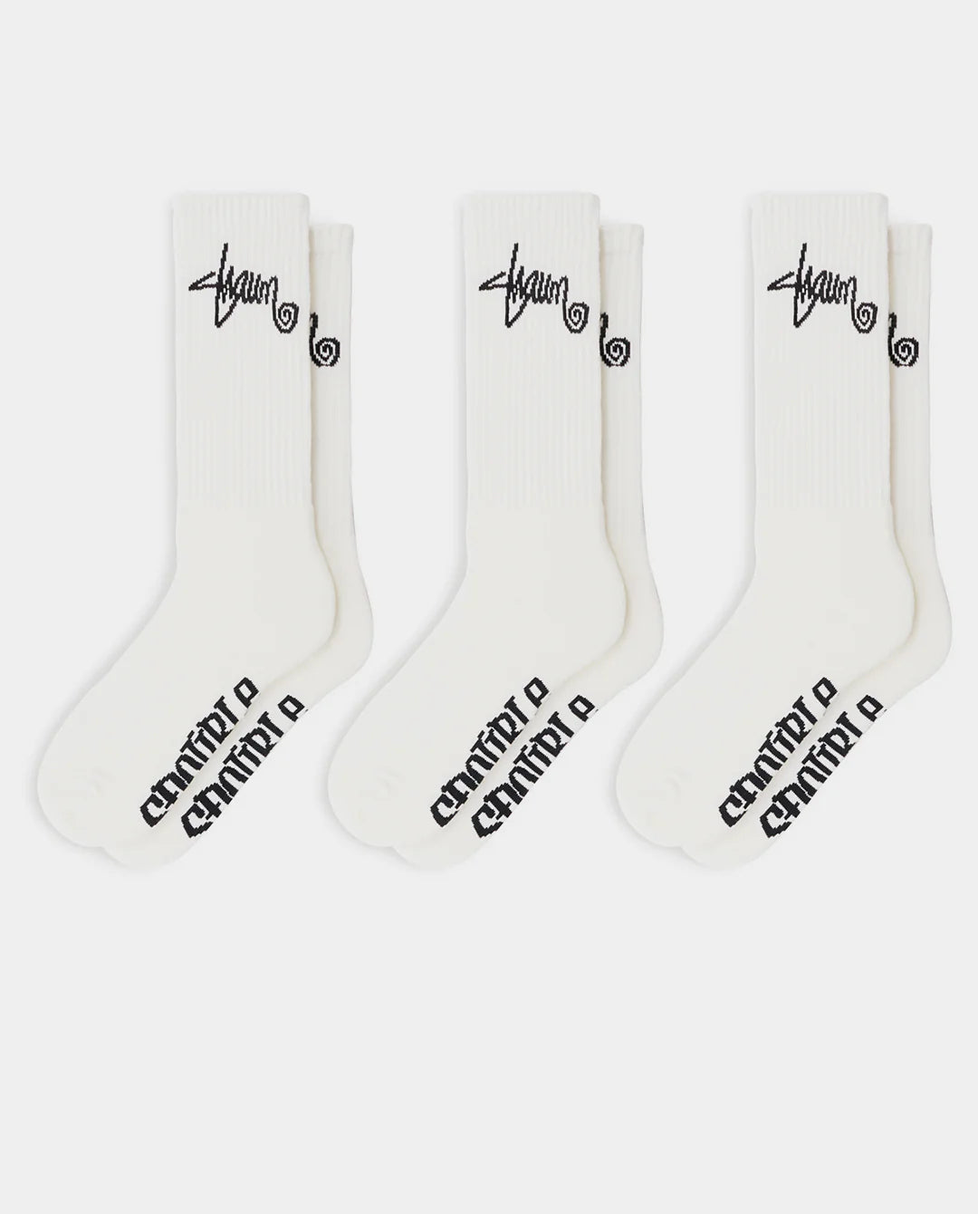 S-Double Standard Shawn Sock 3 Pack - White - Stencil