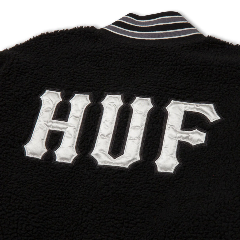 HUF Sherpa Varsity Jacket Black