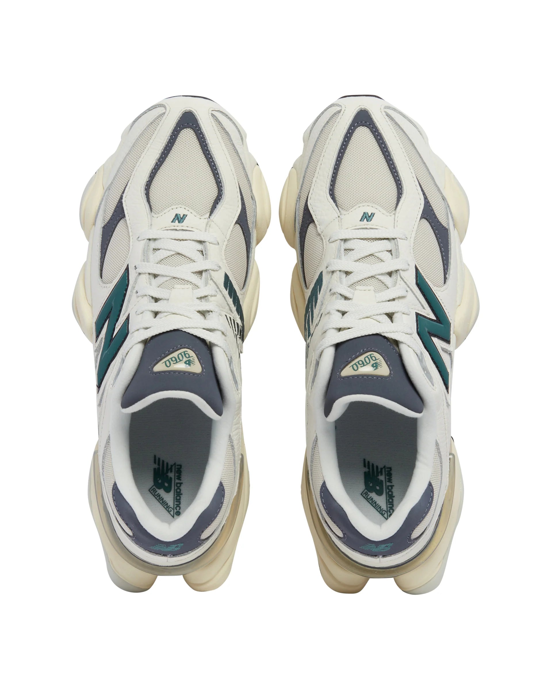 New Balance 9060 - Sea Salt with New Spruce and Deep Arctic Grey - Stencil
