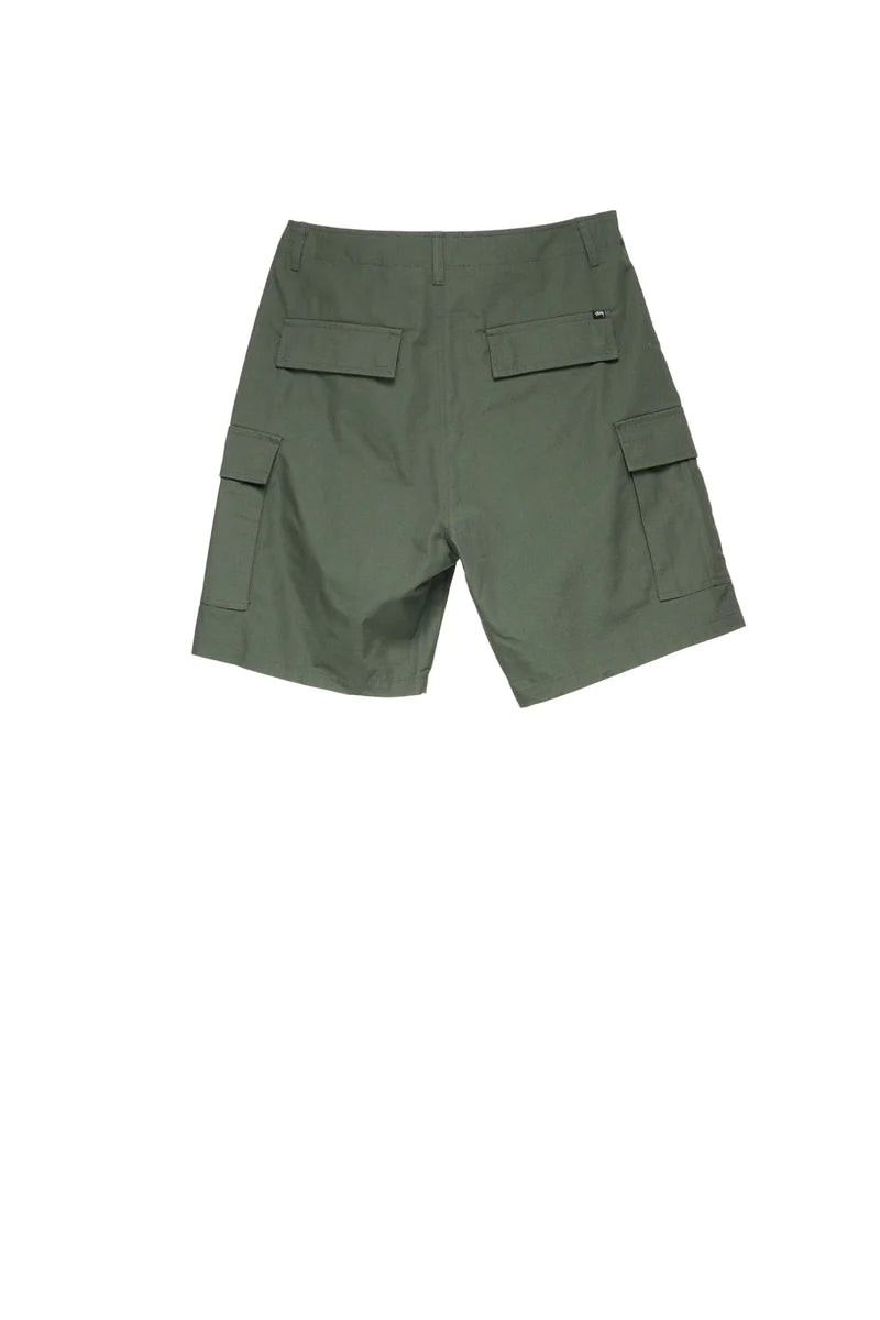 Stussy Surplus Cargo Short Flora Green Ripstop - Stencil