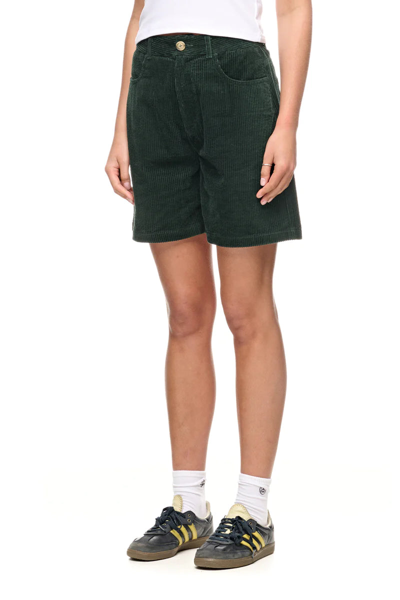Stussy Women's Eden Cord Short Forest - Stencil