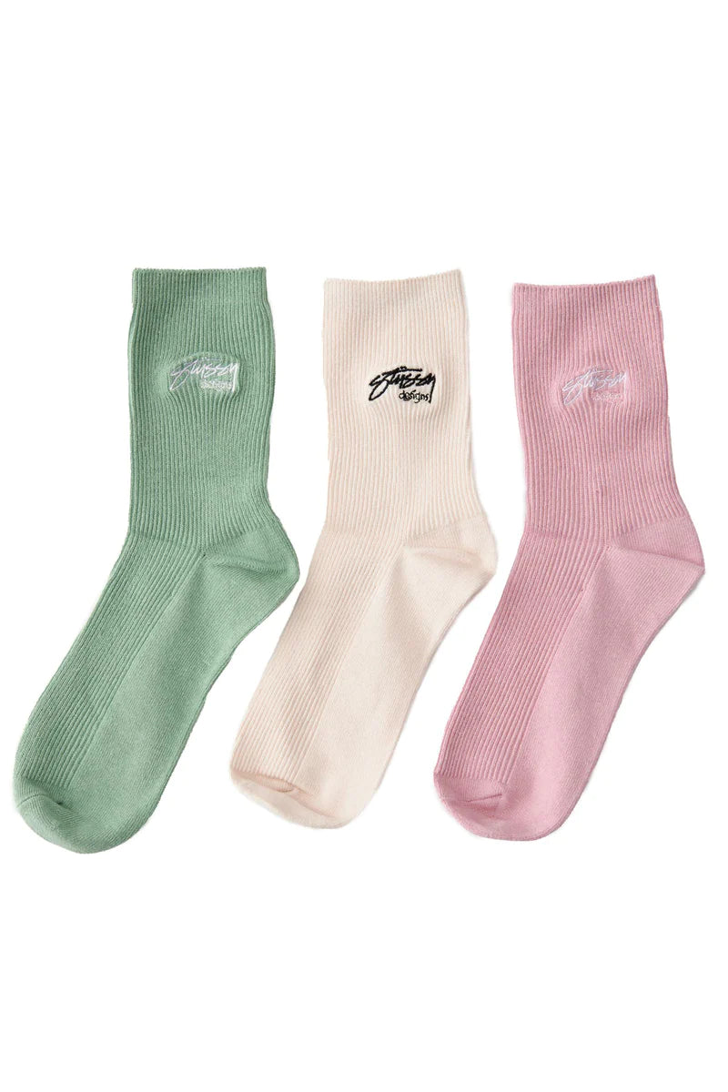 Stussy Women's Design Rib Sock 3PK ST723018