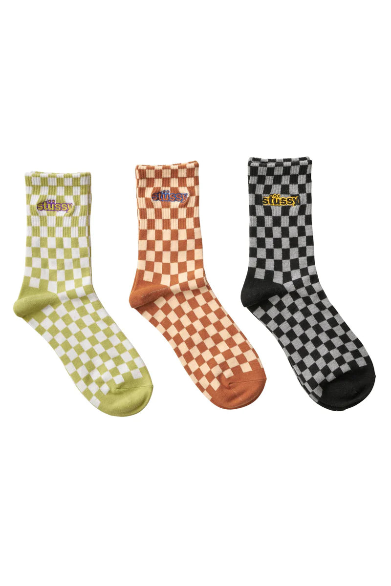 Stussy W Thick Check Sock 3pack - Multi