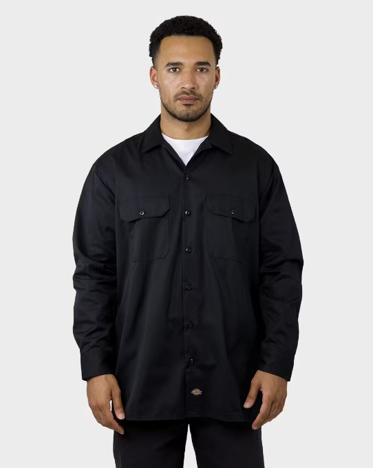 Dickies 574 Relaxed Fit L/S Work Shirt - Black