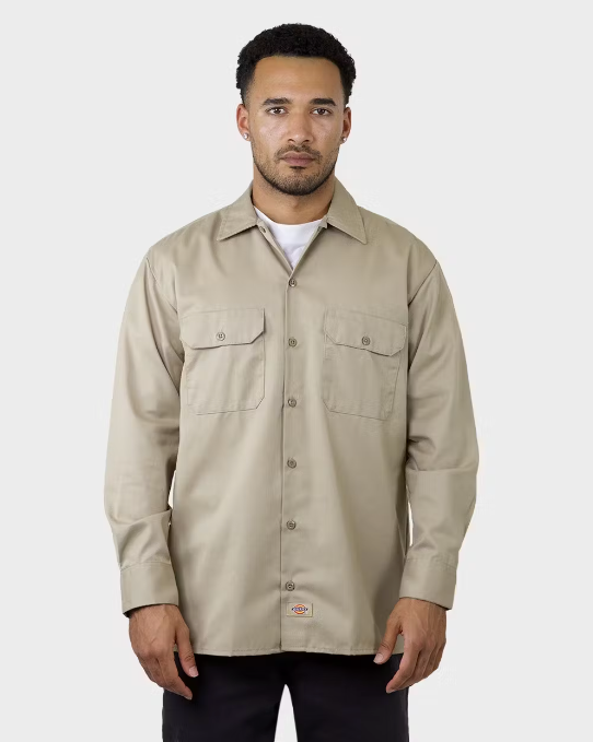 Dickies 574 Relaxed Fit L/S Work Shirt - Khaki