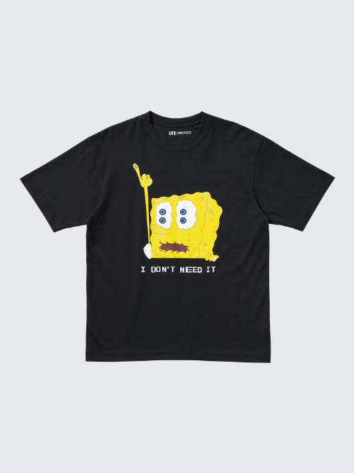 Uniqlo SpongeBob SquarePants Cactus Plant Flea Market UT Graphic T-Shirt - Black