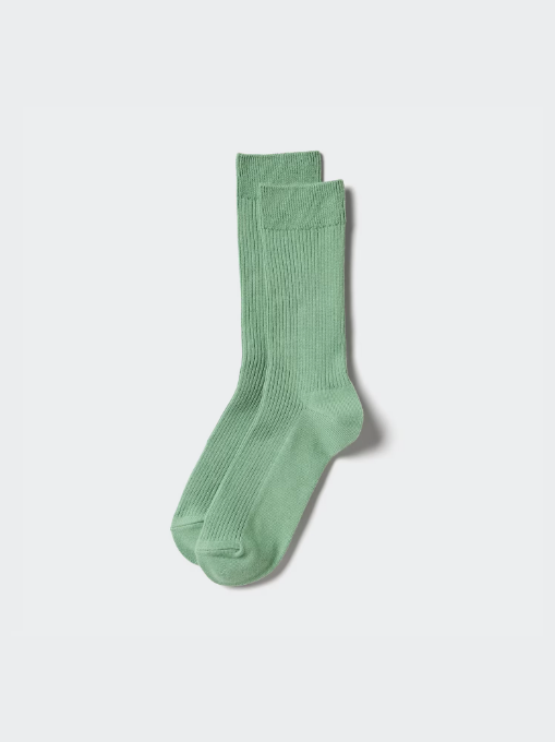 Uniqlo Colorful 50 Sock - 81 Lime Green - Stencil