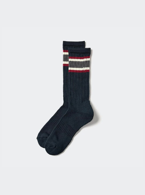 Uniqlo Striped Pile Sock - 69 Navy