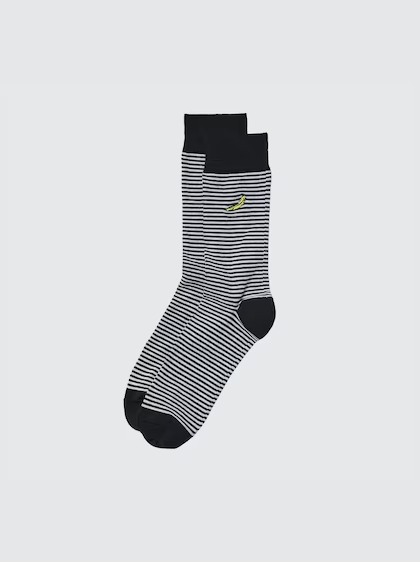 Uniqlo Andy Warhol Banana Sock - Black/Grey Stripe - Stencil