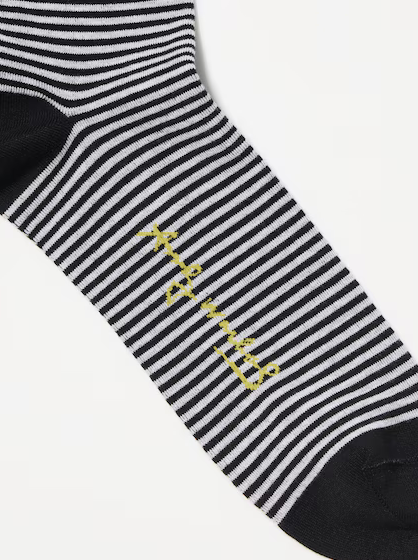 Uniqlo Andy Warhol Banana Sock - Black/Grey Stripe - Stencil