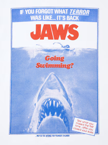Uniqlo Universal Movies UT Graphic T-Shirt Jaws - 00 White