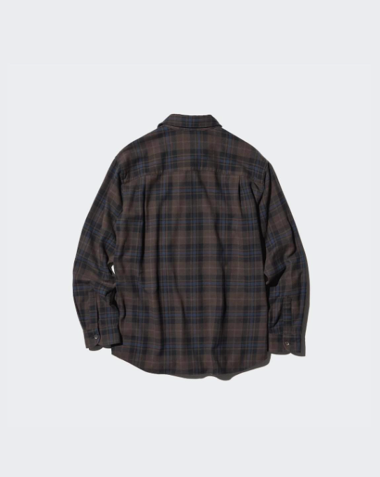 Uniqlo Flannel Checked Shirt - 58 Dark Brown
