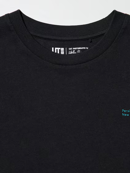 Uniqlo Women's Cat Photographs UT Graphic T-Shirt - 09 Black