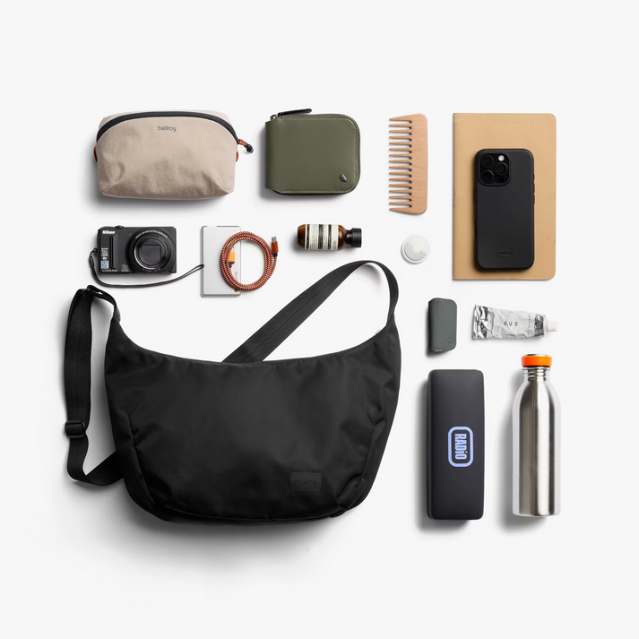 Bellroy Laneway Crescent Bag 7L - Black - Stencil
