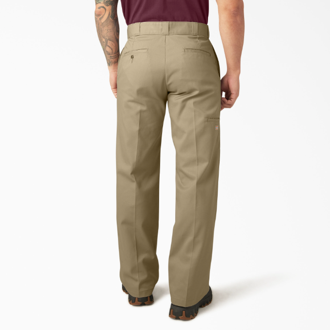 Dickies Double Knee Work Pants Loose Fit - Khaki - Stencil