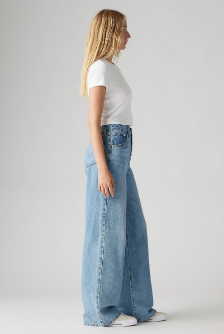 Levi's Women's Cinch Baggy Jeans - Invested Indigo Medium Wash - Stencil