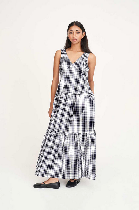Huffer Catalina Freida Maxidress - Navy/Chalk - Stencil