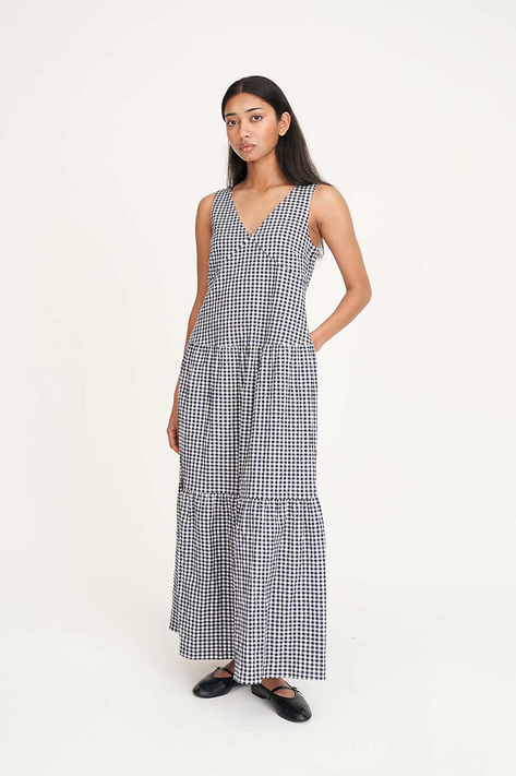 Huffer Catalina Freida Maxidress - Navy/Chalk - Stencil