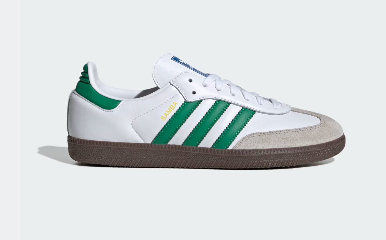 Adidas Samba OG - Cloud White / Green / Gum - Stencil