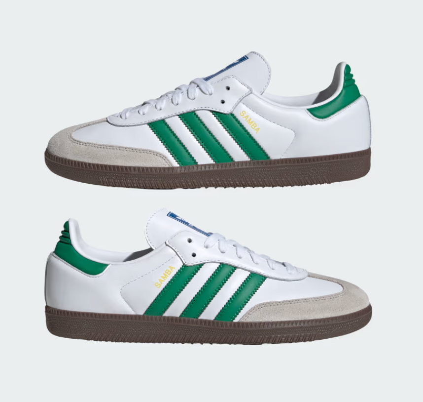 Adidas Samba OG - Cloud White / Green / Gum - Stencil