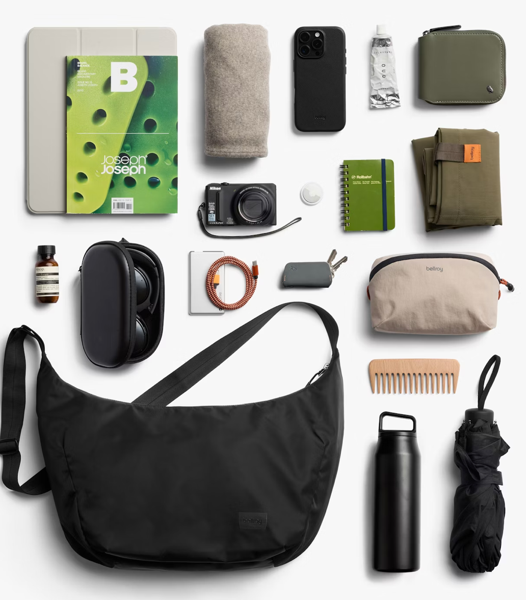 Bellroy Laneway Crescent Bag 12L - Ink - Stencil