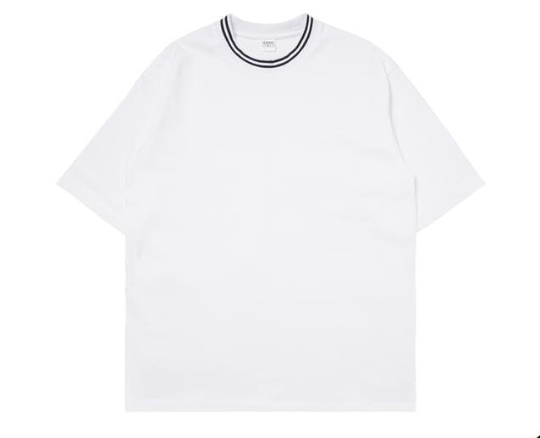 ODS Stripe Neck Tee - White/Black