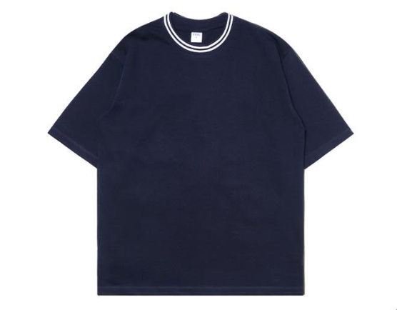 ODS Stripe Neck Tee - Navy/White
