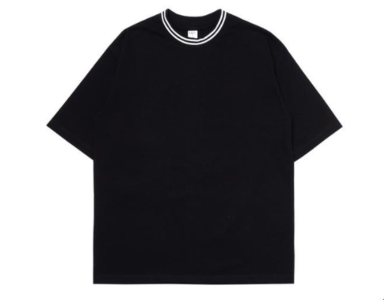 ODS Stripe Neck Tee - Black/White - Stencil