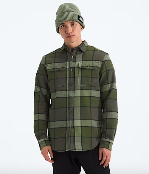 The North Face Arroyo Flannel Shirt - New Taupe Green Macro Small Plaid