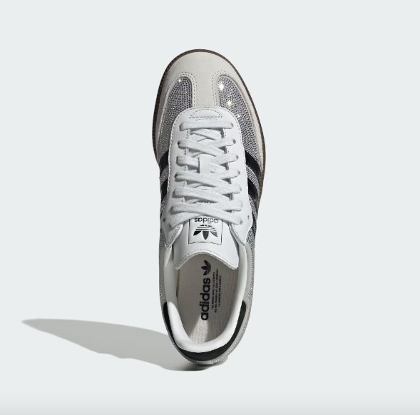 Adidas Women's Samba OG - Crystal White / Core White / Silver Metallic - Stencil