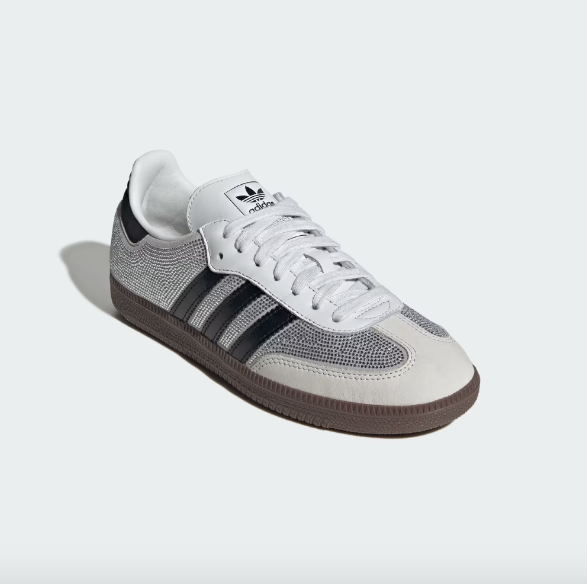 Adidas Women's Samba OG - Crystal White / Core White / Silver Metallic - Stencil