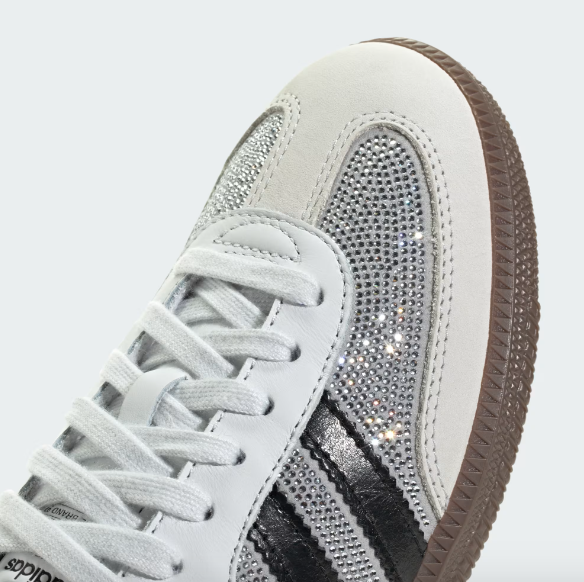 Adidas Women's Samba OG - Crystal White / Core White / Silver Metallic - Stencil