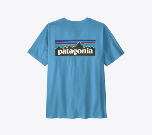 Patagonia Men's P-6 Logo T-Shirt - Shore Blue - Stencil