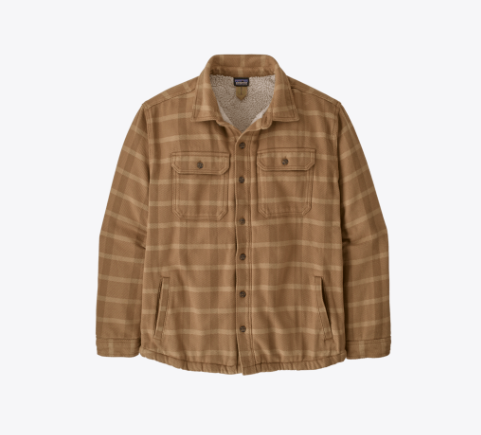 Patagonia M's Pile Lined Fjord Loft Shirt Jkt - Ladder: Coriander Brown - Stencil