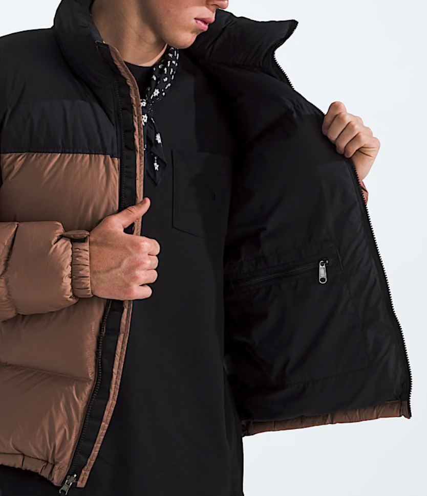 The North Face Men’s 1996 Retro Nuptse Jacket - Latte/TNF Black - Stencil