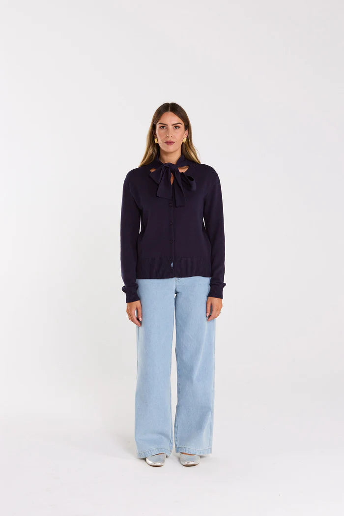 Thing Thing Serene Cardigan - Navy - Stencil