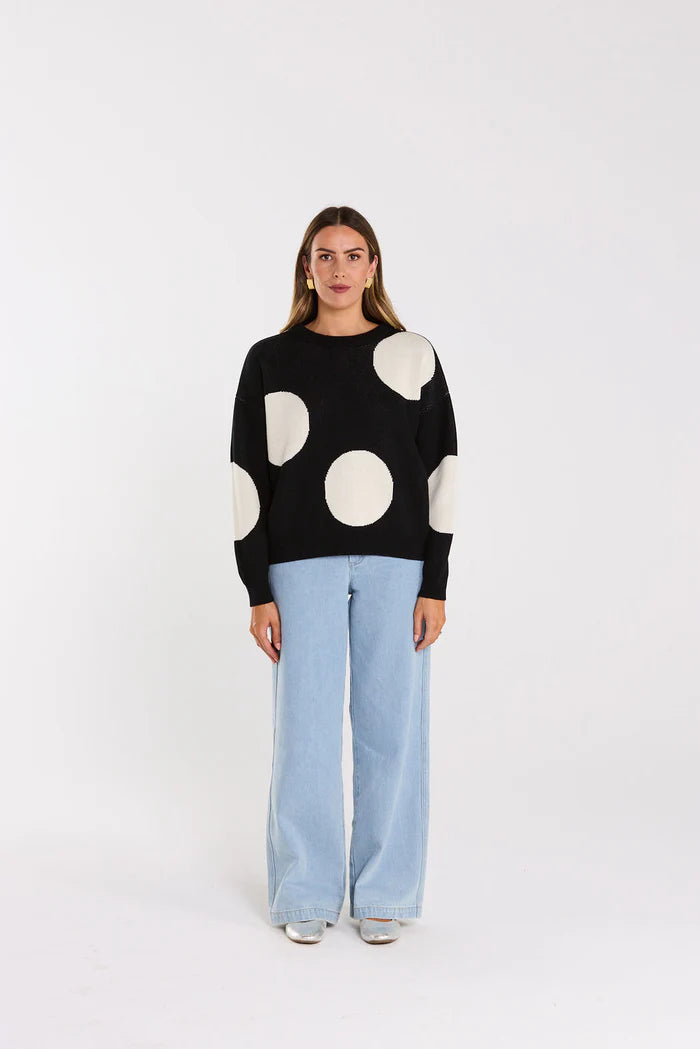 Thing Thing Spotty Jumper - Black